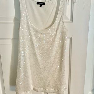Express size small dressy ivory tank.